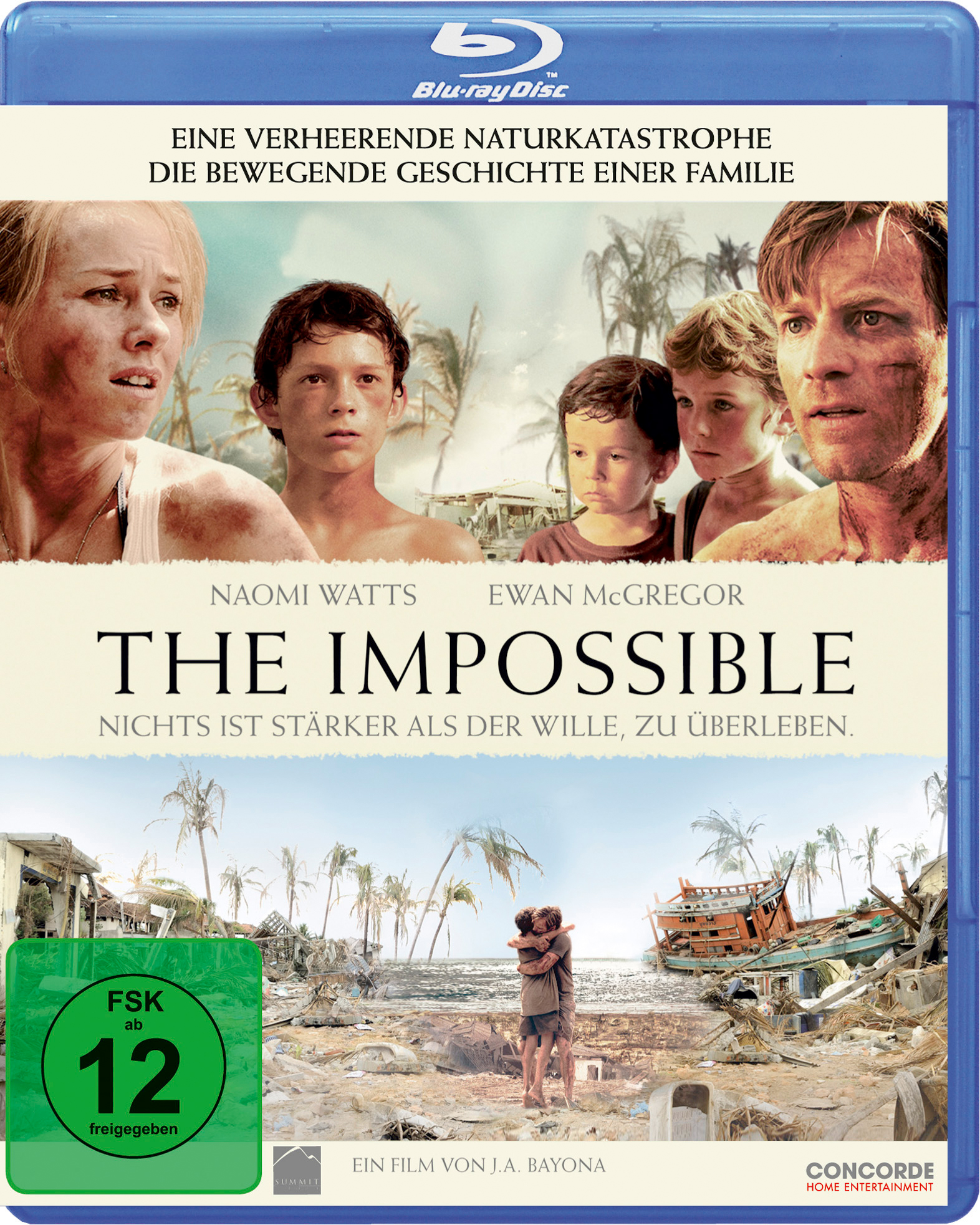 DVD-Cover von 'The Impossible', Naomi Watts und Ewan McGregor sind zu sehen.
