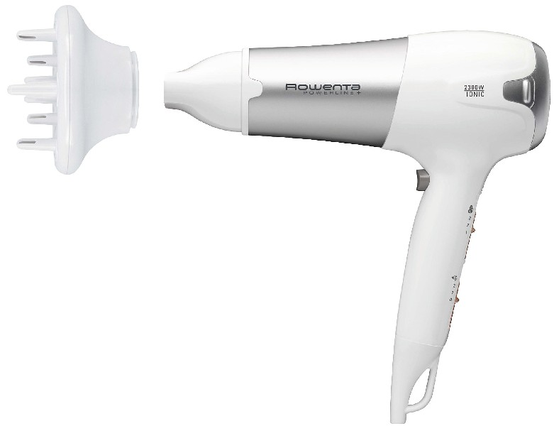 Secador - Rowenta CV5090 2300W, 2 velocidades, Difusor, Cable 1.80 m, Iónico, Blanco