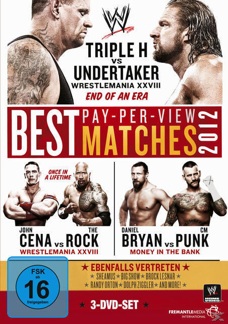 DVD-Cover mit Fotos der Wrestler Triple H, Undertaker, John Cena, The Rock, Daniel Bryan und CM Punk.
