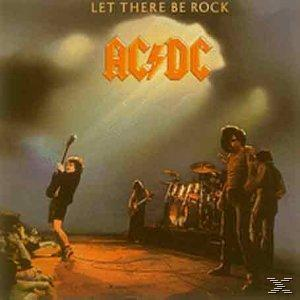 AC/DC album borítója. Zenekar a színpadon. Cím: Let There Be Rock.