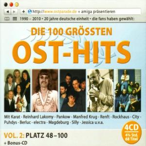 CD-Cover mit verschiedenen Bildern von Menschen. Titel: Die 100 Grössten Ost-Hits.