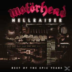 Motörhead Albumcover, Hellraiser, mit Maschinenteilen und Text.