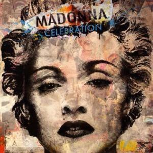 Nahaufnahme von Madonnas Gesicht mit Graffiti-artigen Überlagerungen und dem Wort 'Madonna' über ihrem Kopf.