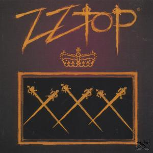 Albumcover mit ZZ Top Logo und gekreuzten Schwertern auf schwarzem Hintergrund.