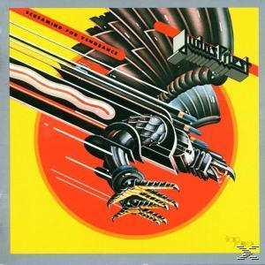 Albumcover: Robotischer Adler mit gelbem und rotem Design.