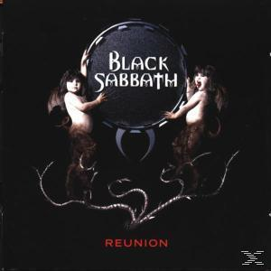 A Black Sabbath album borítója két figurával, akik egy sötét gömböt tartanak, fekete háttérrel és kígyószerű dizájnnal.