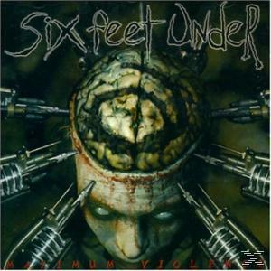 Six Feet Under album borító, egy agy fémrudakkal, alatta egy zombi-szerű arc.