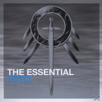 Albumcover für The Essential Toto, mit einem Schwert- und Flügel-Symbol.