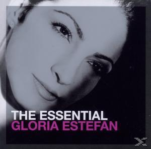 Albumcover, Nahaufnahme des Gesichts einer Frau. Text: The Essential Gloria Estefan.