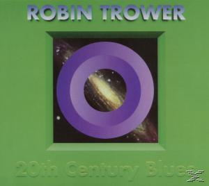 Albumcover. Grüner Hintergrund mit lila Kreis. Titel: Robin Trower, 20th Century Blues.