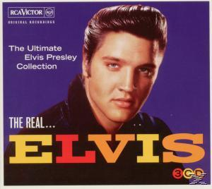Albumcover: The Ultimate Elvis Presley Collection. Elvis' Porträt auf lila Hintergrund.