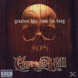 A Cypress Hill "Greatest Hits from the Bong" című albumának borítója koponyával a fa háttéren.