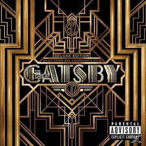 Albumcover, gold-schwarzes geometrisches Muster, Titel 'The Great Gatsby', Parental Advisory.