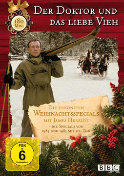 DVD-Cover: Mann in Skiausrüstung im Schnee, zieht Schlitten mit Pferden, Weihnachtsthema.