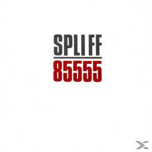 Spliff 85555 Albumcover. Weißer Hintergrund, schwarzer und roter Text. Einfaches Design.