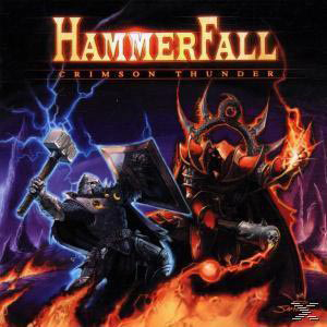 Albumcover mit einem Ritter, der einen Hammer und einen Schild hält, und einem Dämon mit Feuer.