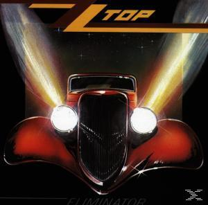 Albumcover: Rotes Auto mit hellen Scheinwerfern, Text 'Eliminator' und 'Z.Z. Top'.