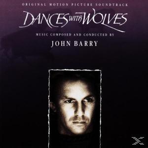 Albumcover mit Kevin Costners Gesicht. Text: Dances with Wolves, Original Motion Picture Soundtrack.