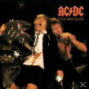 Albumcover mit zwei Männern auf der Bühne. Titel: AC/DC If You Want Blood. Ein Mann singt ins Mikrofon.