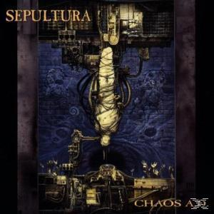 Sepulturas 'Chaos A.D.' Albumcover mit dunklem surrealen Bild.