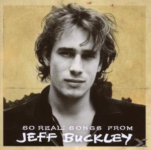 Albumcover mit Jeff Buckleys Porträt. Text: 'So Real: Songs From Jeff Buckley'.