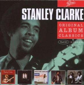 Albumcover: Stanley Clarke mit Albumtitel und Bildern anderer Albumcover.