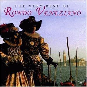 Albumcover, Rondo Veneziano. Zwei Personen in kunstvollen Kostümen, Venedig im Hintergrund, Himmel.