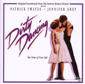 Dirty Dancing Albumcover mit Patrick Swayze und Jennifer Grey, die sich umarmen.