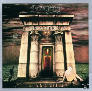 Albumcover für Judas Priest. Ein Tempel mit einem Schädel, eine Figur am Boden und eine andere läuft.