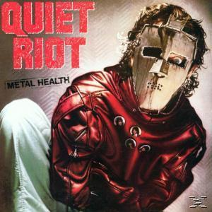 Albumcover: Ein Mann mit Hockeymaske und roter Lederjacke. Die Wörter "QUIET RIOT" und "METAL HEALTH" sind vorhanden.