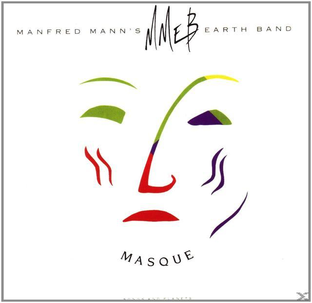 Albumcover mit stilisiertem Gesicht. Titel: Masque, Manfred Mann's Earth Band.