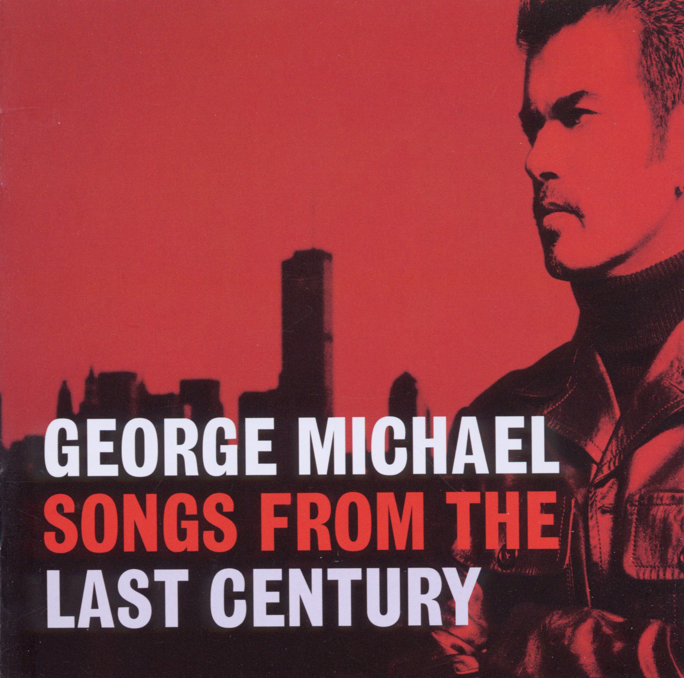 Albumcover: George Michael. Titel: George Michael Songs from the Last Century. Der Hintergrund ist rot.