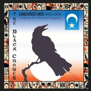 Albumcover für The Black Crowes' Greatest Hits, mit einem Raben und einem quadratischen Rahmen.