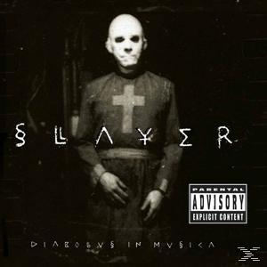Schwarzweiß-Albumcover. Ein kahler Mann mit Kreuz auf der Brust. Das Wort Slayer.