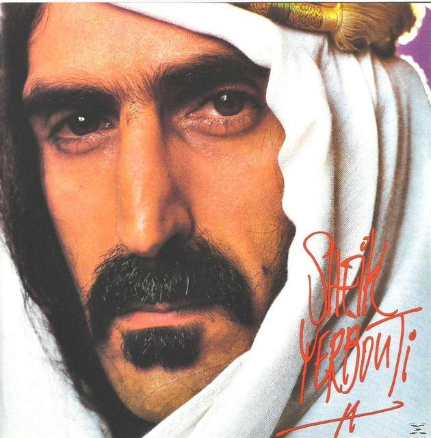 Albumcover: Frank Zappa in einem Scheich-Outfit, mit Text.