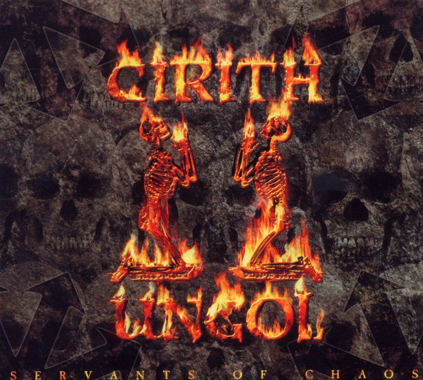 Albumcover: Zwei Skelette in Flammen, mit 'CIRITH UNGOL' in feuerartigen Buchstaben.
