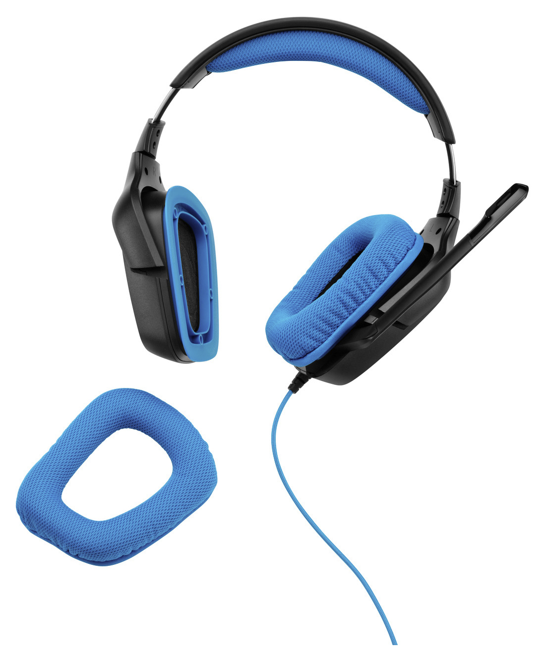 LOGITECH G430, Over-ear Headset Schwarz/Blau