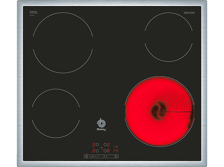 199,00 € - Placa vitrocerámica Electrolux EHF6241FOK negro 60cm