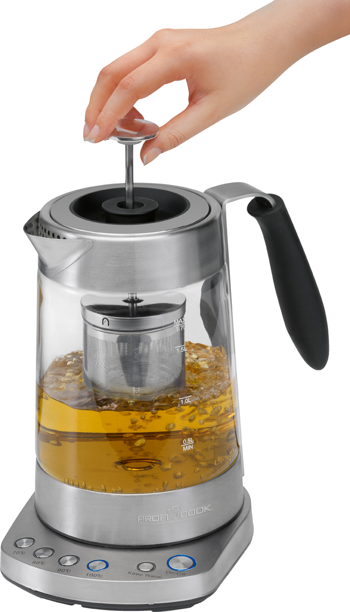 PROFICOOK PC-WKS 1020 G Wasserkocher, Silber/transparent