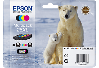 EPSON 26XL Multipack, noir, jaune, cyan, magenta - Cartouche d'encre (multicolore)