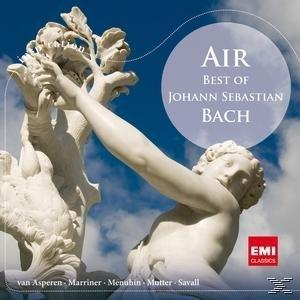 Albumcover: Statue hält Äste, blauer Kreis mit 'Air', Bachs Name.