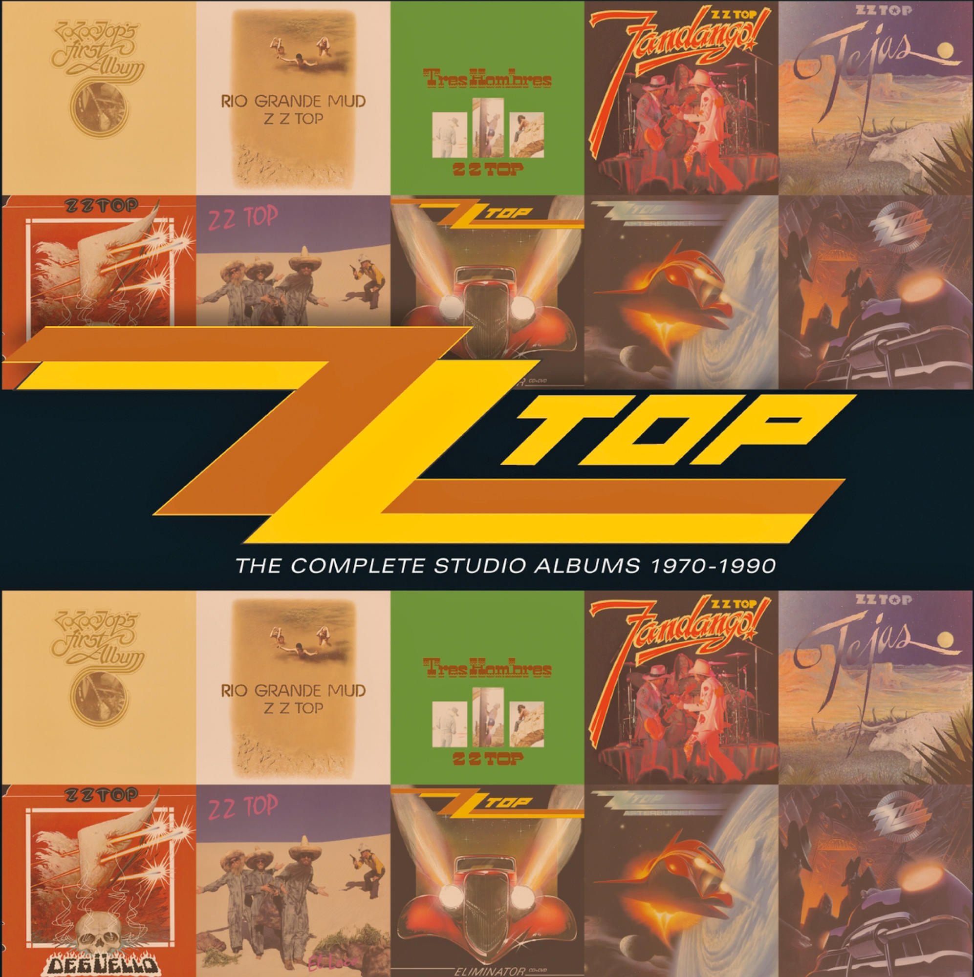 Albumcover von ZZ Tops Studioalben, mit mehreren Albumcovern.