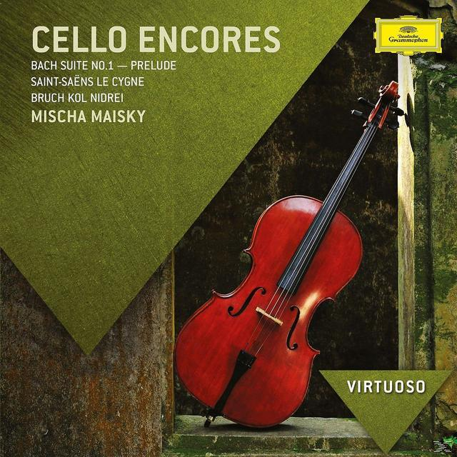 Albumcover mit Cello, Text und einem grünen und goldenen Farbschema.