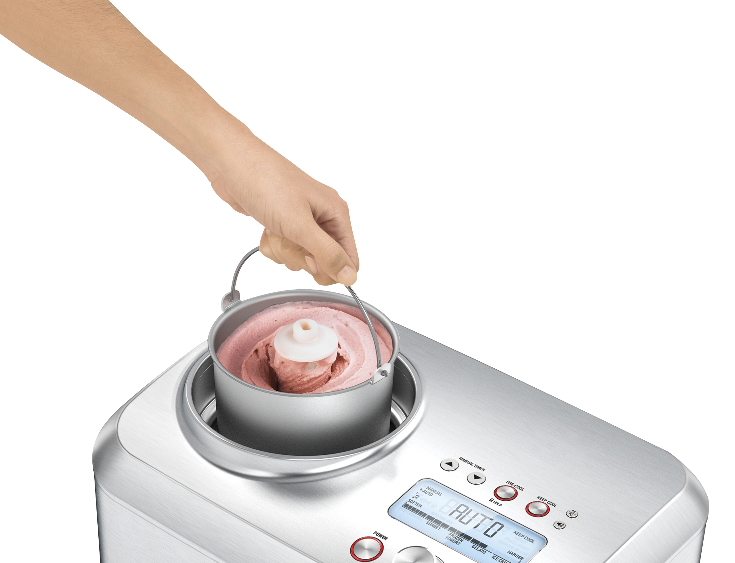 GASTROBACK 42909 Smart Ice Cream Advanced Automatic Eismaschine (200 Watt, Silber)
