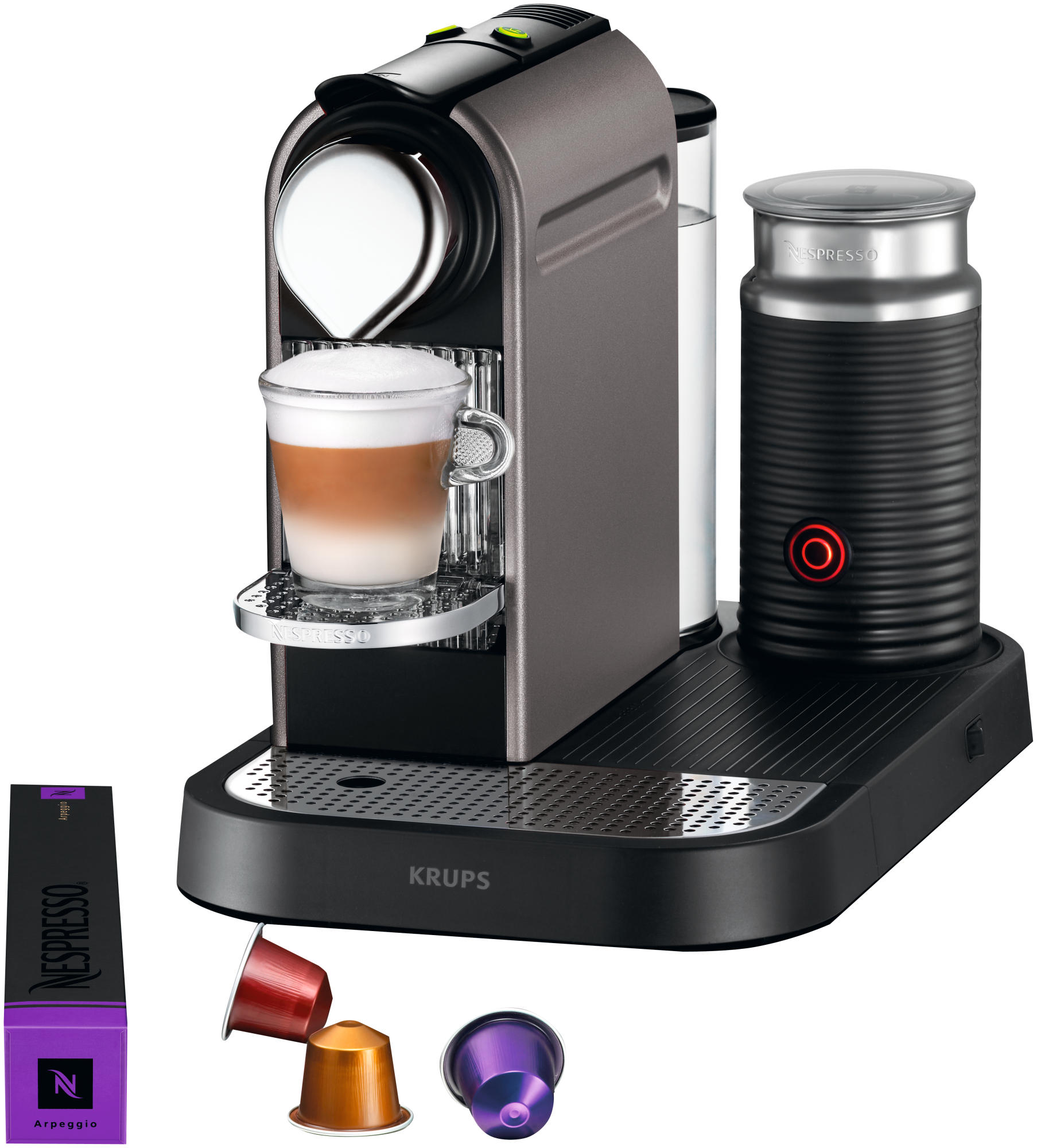 Cafetera de cápsulas Nespresso - Krups XN 730 T P4 CITIZ Milk Titan Presión 19 bares,