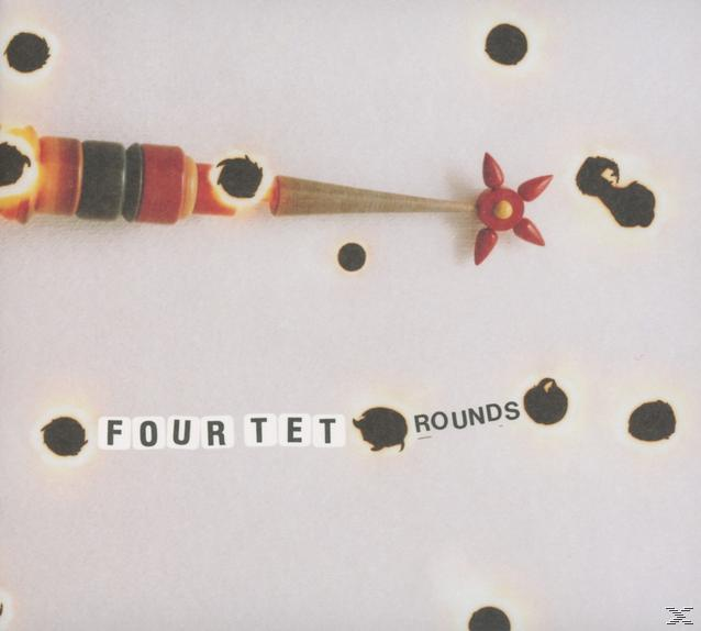 Artwork eines Musikalbums. Es hat einen Holzstab mit einem roten Propeller und schwarzen Punkten darum herum.