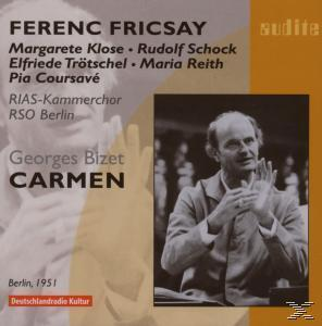 Albumcover mit einem Porträt eines Mannes und einer Frau. Text mit Namen und dem Wort CARMEN.