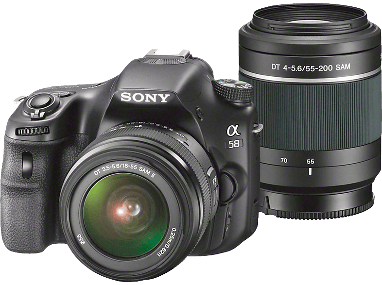 Cámara Réflex | Sony Alpha 58 + Objetivos 18-55 y 55-200 mm | MediaMarkt
