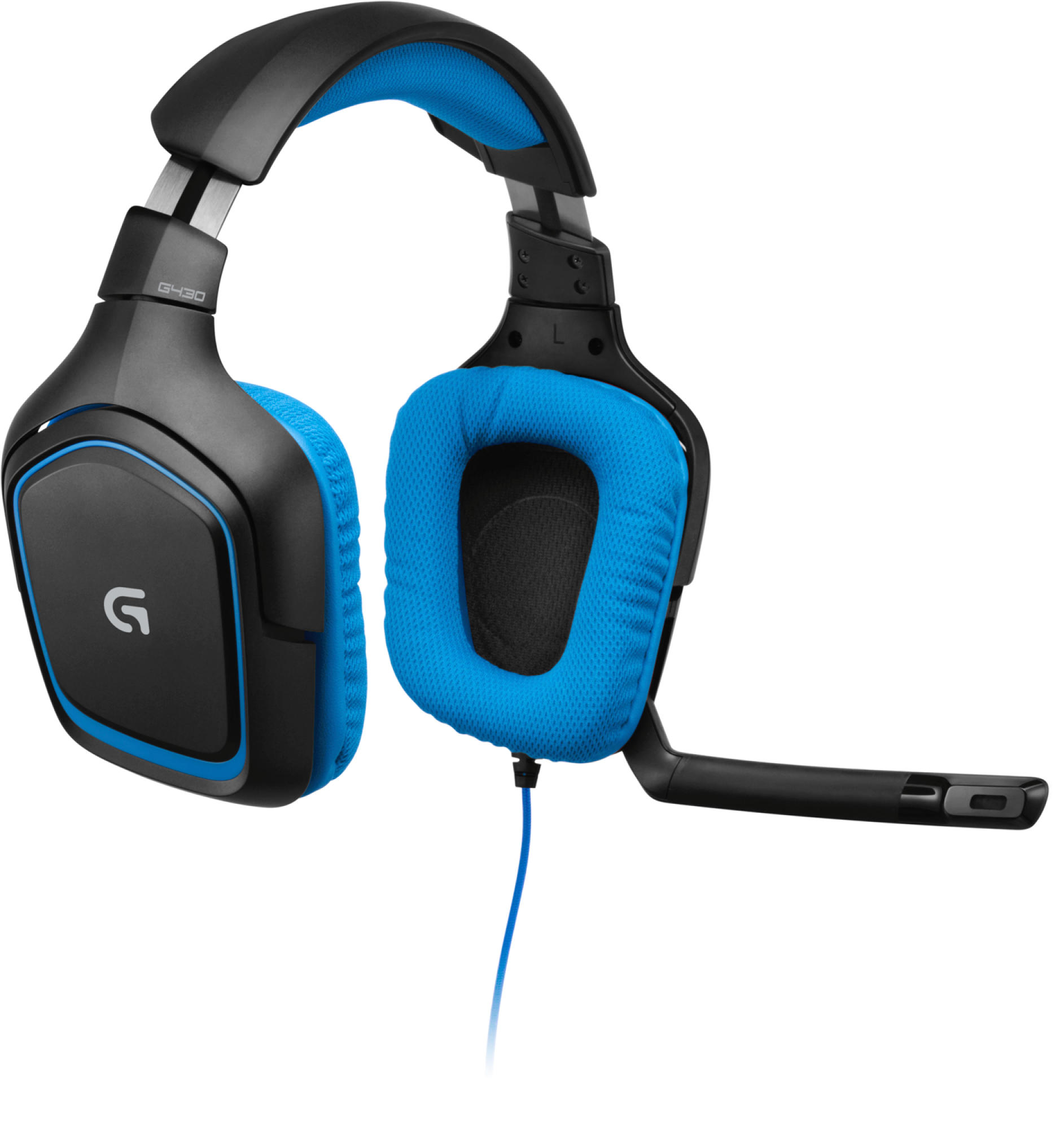 LOGITECH G430, Over-ear Headset Schwarz/Blau