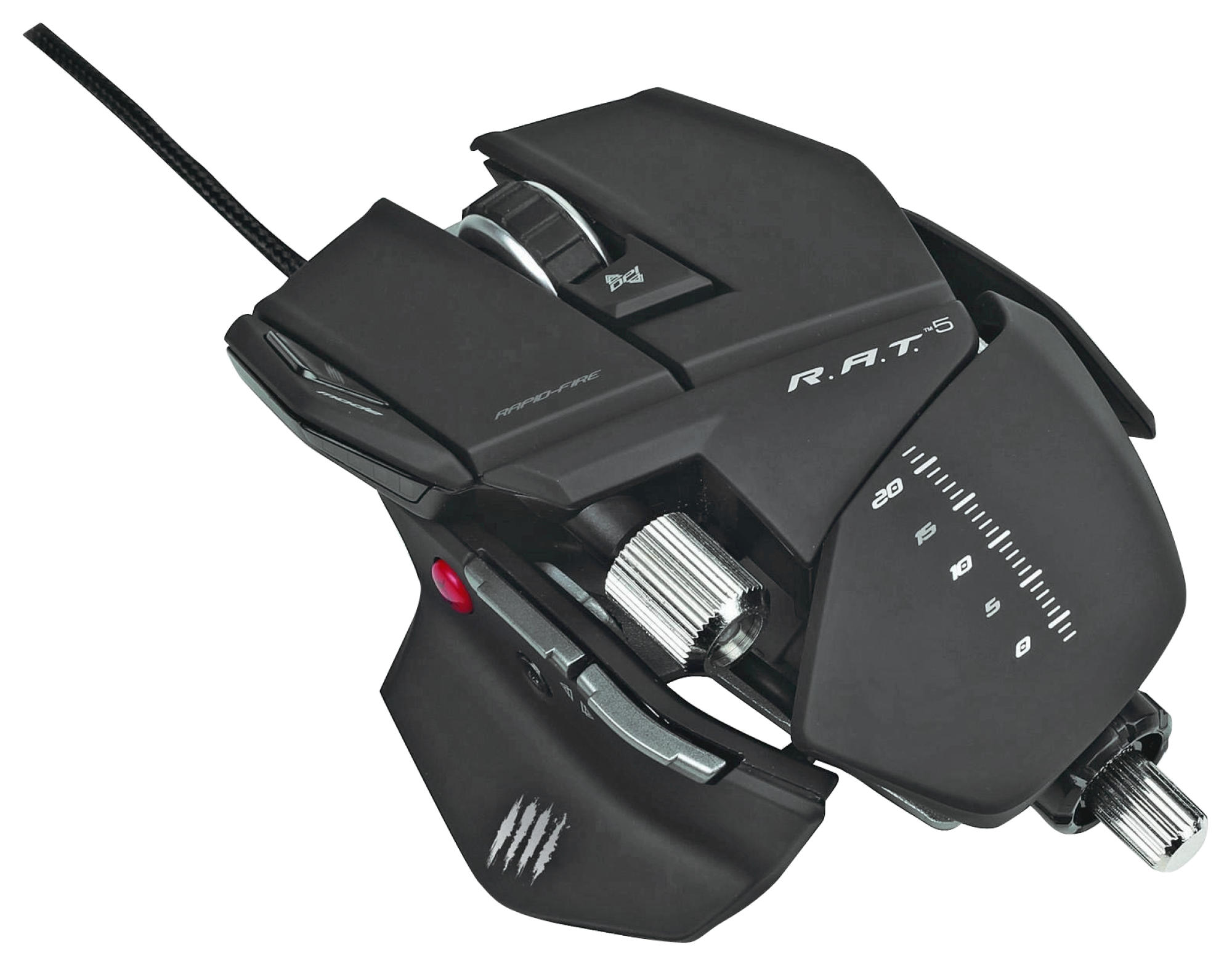 Ratón gaming - Mad Catz R.A.T 5, 5600 dpi, 6 botones programables, ajustable